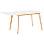 Dining Table White 120/155 X 80 Cm Extending Drop Leaf Wooden Legs