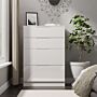 Milan 4 Drawer Deep Chest In White