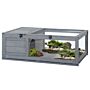 Pawhut Tortoise House With Mesh Roof, Small Pet Reptile Wooden House, Tortoise Enclosure With Pulled-out Side Panel, Grey