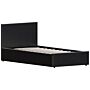 Vida Designs Lisbon Single Ottoman Faux Leather Bed, Black