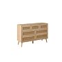 Croxley 7 Drawer Rattan Chest Oak