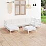 Vidaxl 7 Piece Garden Lounge Set Solid Wood Pine White