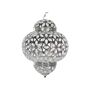 Pendant Lamp Silver Metal Carved Flower Patterns Moroccan Design