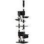 Pawhut Floor To Ceiling Cat Tree For Indoor Cats 240-260cm Adjustable Height Dark Grey