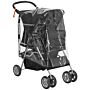 Pawhut Pet Travel Stroller With Rain Cover, 4 Wheels Foldable Travel Carriage With Wheels Zipper Entry Cup Holder Storage Basket Black | Aosom Uk