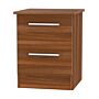 Contrast 2 Drawer Bedside Cabinet In Noche Walnut