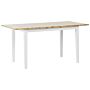 Extending Dining Table Light Wood And White Rubberwood Top 120/150 Cm Butterfly Leaf