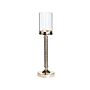 Candle Holder Gold Metal Pillar Glass Shade 41 Cm Glamour Accent Piece Decoration Table Centrepiece