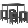 Vidaxl 5 Piece Garden Bar Set Grey Solid Wood Pine