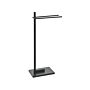 Towel Stand Black Steel 2 Rails Bathroom Accessories Standing Towel Rack