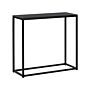 Console Table Black Tempered Glass Top Metal Base