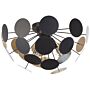 Ceiling Lamp Gold And Black Metal Hemisphere Shade Of Circles 2 Light Bulbs Industrial Art Deco