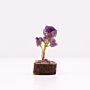 Mini Gemstone Tree On Wood Base - Amethyst (15 Stones)