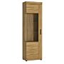 Cortina Tall Glazed Display Cabinet (lh) In Grandson Oak