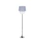 Floor Lamp Grey Polycotton 170 Cm Drum Shade Crystal Beads