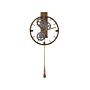 Wall Pendulum Clock Gold Iron Frame Classic Design Distressed Finish Round 30 Cm