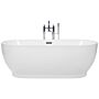 Freestanding Bath Glossy White Sanitary Acrylic Oval Modern Minimalist Design Beliani