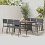 Vidaxl 7 Piece Outdoor Dining Set Poly Rattan Grey