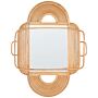 Wall Mirror Light Wood Rattan 70 X 90 Cm Hanging Home Decor Design Oval