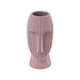 Flower Vase Pink Stoneware 25 Cm Decorative Table Accessory Face-shaped