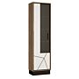 Brolo Tall Glazed Display Cabinet (lh) White, Black, And Dark Wood