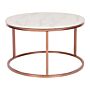 Coffee Table Beige With Copper Legs Ø 70 Cm Marble Effect Round