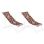 Set Of 2 Sun Lounger Replacement Fabrics Poppies Pattern Polyester Sling Hammock