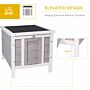 Pawhut Wooden Rabbit Hutch Bunny Puppy Cage Guinea Pig Hutch, Rabbit Hideaway, Cat House, Pet Habitat Small Animals Ferret 51 X 42 X 43 Cm, Grey