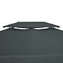 Outsunny 3x4m Gazebo Replacement Roof Canopy 2 Tier Top Uv Cover Garden Patio Outdoor Sun Awning Shelters Deep Grey (top Only)