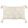 Decorative Cushion Beige Cotton 35 X 55 Cm Solid Pattern With Tassels