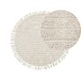 Round Area Rug Beige Cotton ⌀ 140 Cm Tufted With Fringe Pattern