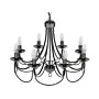 Ceiling Lamp Black Metal 143 Cm High Gloss 8 Lights Victorian Style