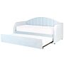 Trundle Bed Light Blue Velvet Eu Single Slatted Base Upholstered Daybed Glamour Modern Child's Room Guest Room