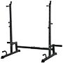 Homcom Multi-function Barbell Squat Rack Stand, Heavy-duty Strength Training Dumbbell Rack, Height Adjustable Weight Lifting Bench Dip Station, Black