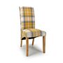 Karta Scroll Back Check Yellow Dining Chair