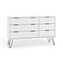 Augusta White 3+3 Drawer Wide Chest Of Drawers