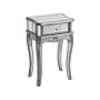 Mirrored Side Table Silver 1 Drawer Shabby Chic French Design Beliani