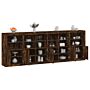 Vidaxl Sideboard With Led Lights Smoked Oak 283x37x100 Cm