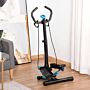 Homcom Adjustable Twist Stepper Fitness Step Machine, Lcd Screen, Height-adjust Handlebars, Home Gym, Black And Blue