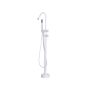 Bathtub Faucet White Matt Freestanding 118 Cm With Hand Shower