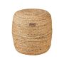 Pouf Ottoman Beige Jute Eps Beads Filling Round Ø 46 Cm