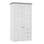 Iloppa 2 Door Wardrobe In Snowy Oak/oak Nelson