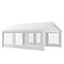 Outsunny 6m X 4 Party Tent Portable Carport Shelter W/ Removable Sidewalls & Doors Party Tent Shelter Car Canopy