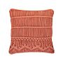 Decorative Cushion Orange Cotton Macramé 45 X 45 Cm Rope