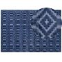 Rug Blue Viscose 160 X 230 Cm Geometric Pattern Hand Woven Flatweave