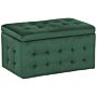 Ottoman Green Velvet Tufted Upholstery Bedroom Bench With Storage