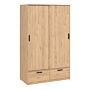 Line Wardrobe With 2 Doors + 2 Drawers In Jackson Hickory Oak