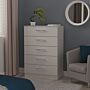 Devon 5 Drawer Chest In Grey Matt