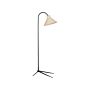 Floor Lamp Natural Rattan 148 Cm Metal Black Leg Adjustable Shade