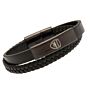 Arsenal Fc Black Ip Leather Bracelet